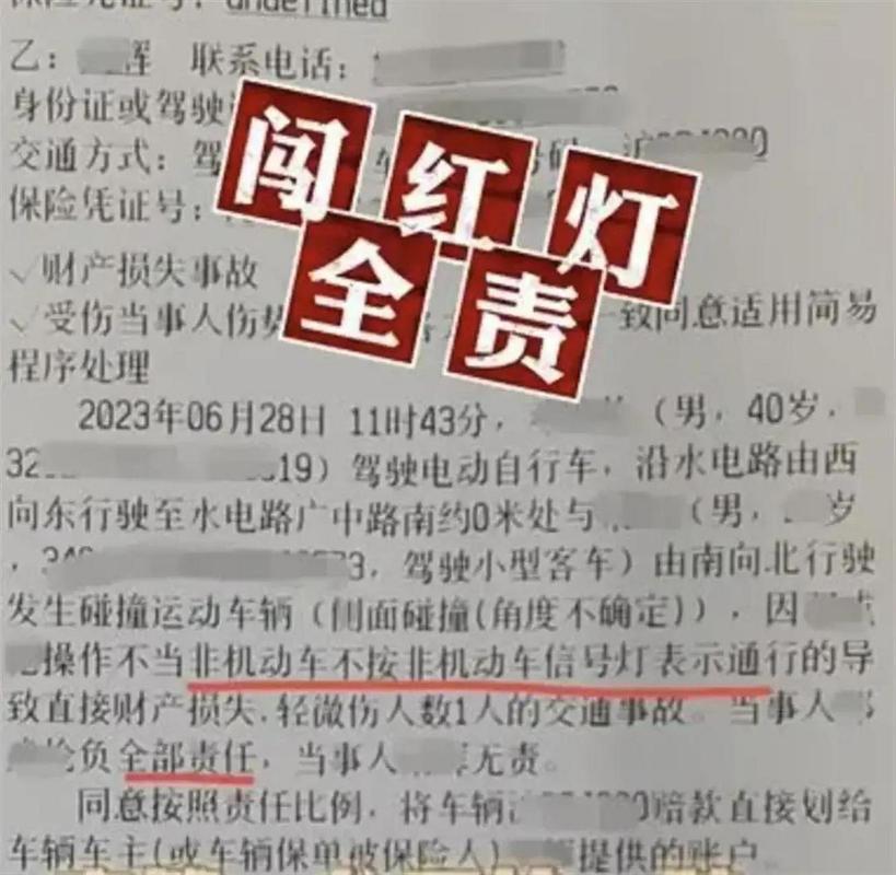闯红灯撞车被定全责
